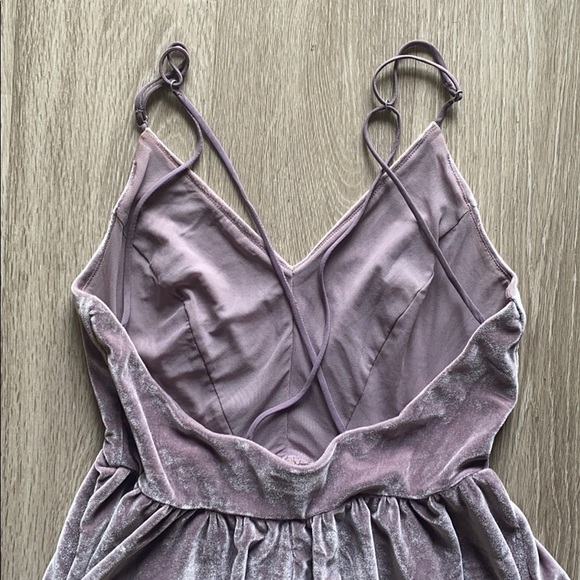 Lavender Velvet Romper - Picture 3 of 5